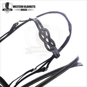 Premium Western Blankets House Customizable Leather Stainless Steel Horse Riding Sports Racing Breastplate Headstall Set - Product Image 5