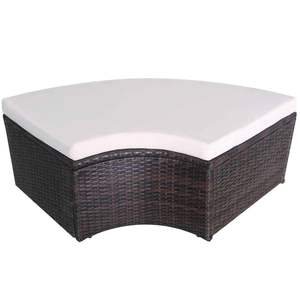 Lits de jardin élégants en polyrotin marron avec coussins, canapés de jardin - Product Image 5