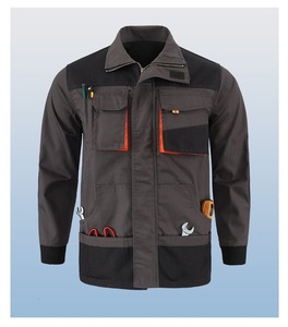 Conjunto de Uniforme de Trabajo Unisex de Microfibra Impermeable y Resistente a la Abrasión, Chaqueta y Pantalones de Trabajo con Bolsillos para Herramientas para Uso en Construcción - Product Image 2