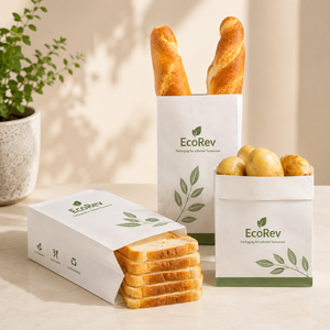 Bolsa de papel kraft impresa personalizada con ventana para envasado de alimentos, reciclable, autoformable, de forma rectangular, con impresión a cuatro colores. - Product Image 2