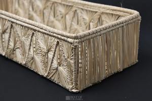 Plateau de rangement rectangulaire en rotin naturel tressé artisanal, décoratif, pour la cuisine, la salle de bain et la décoration des étagères - Product Image 2