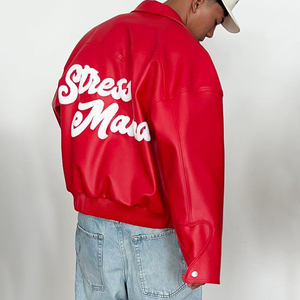 Chaqueta Varsity de Béisbol Personalizada con Bordado Chenille, Cuero Genuino en la Parte Delantera, con Capucha, Ecológica, para Hombre, Estilo Urbano - Product Image 3