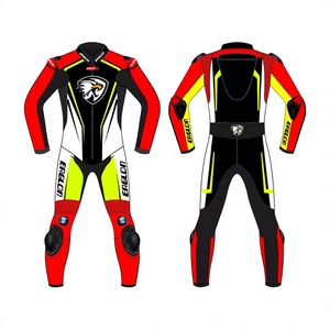 Traje de Motociclismo Personalizado para Hombre, Modelo Zonda CBR HRC, de Cuero Vacuno/Canguro, Mono de Una Pieza para Carreras en Pista, Impermeable, de Secado Rápido, OEM - Product Image 1