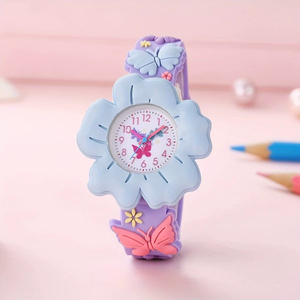 Cute Cartoon Unicorn Silicone Children's Watch Fashion <b>Flower</b>-Shaped Kids Quartz Watches - Product Image 2