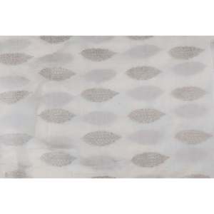 Tissu Chanderi brodé pour teinture florale blanc cassé, 44 pouces de large par yard - Product Image 3