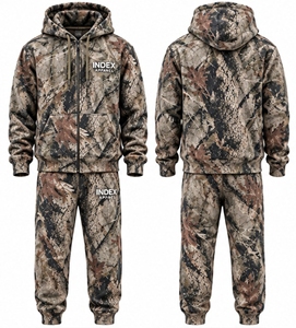 Index Apparel Men's Camouflage Tracksuit Set <b>Full</b> <b>Zip</b> <b>Hoodie</b> Jogging Pants Breathable Casual Wear Autumn Outfit - Product Image 1