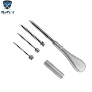 Ensemble de 4 trocars vétérinaires universels en acier inoxydable à poignée plate, les plus vendus, pour la chirurgie du bétail et les instruments vétérinaires. - Product Image 5