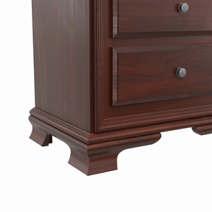 The <b>bedside</b> <b>table</b> is made of <b>high</b> quality solid mahogany wood in dark brown color and has 4 drawers for indoor use. - Product Image 3