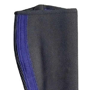 High Quality Genuine Leather Lightweight Unisex English Half <b>Chaps</b> Hook Loop Closure Buckles women Training Customized Logo - Product Image 5