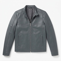 Blouson en cuir de vachette vintage pour homme, col montant, logo personnalisé sur le devant, style denim, veste chaude rembourrée en coton, vente en gros OE
