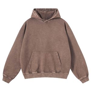 Men Solid Hoodies Acid Wash 100% Cotton Fleece Breathable Vintage Oversized Streetwear Hooded Sweatshirt Pullover <b>Hip</b>-Hop Baggy - Product Image 1