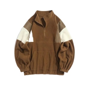 Sweat-shirt personnalisé pour homme, 100% coton, surdimensionné, à capuche, demi-zip, logo en chenille brodé, respirant, pour l'hiver - Product Image 3