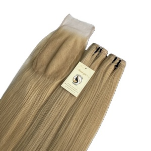 Perruque Lace Closure Wig 100% brésilienne vierge, blond 613, mèches de cheveux humains avec Lace Closure, Grade 12A, vente en gros - Product Image 1