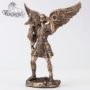 VERONESE DESIGN-ARCHANGE ST. GABRIEL avec TROMPETTE DÉCORATION RELIGIEUSE DE LA MAISON FIGURINE EN RÉSINE DE LUXE PEINTE À LA MAIN - Product Image 3