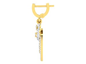 Pendientes de Lujo con Doble Círculo Chapado en Oro y Circonita Cúbica Floral para Mujer, Regalo de Joyería para Bodas y Fiestas - Product Image 3