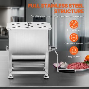 Miscelatore Manuale per Carne con Serbatoio Fisso in Acciaio Inox da 15L, Capacità Massima 15LBS, Attrezzatura per Lavorazione della Carne per la Produzione di Salsicce - Product Image 5
