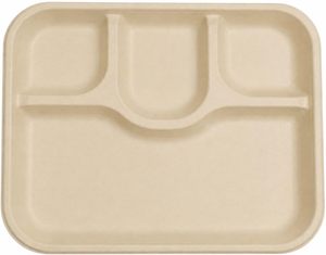 Plateau repas rectangulaire en bagasse à 4 compartiments pour la vente en gros |   Plateau repas jetable en fibre de canne à sucre biodégradable pour restaurants - Product Image 5