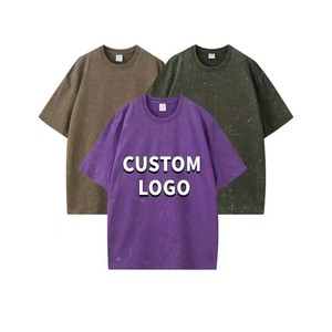 T-shirt homme 100% coton, grandes tailles, style vintage hip hop, design de haute qualité, col rond, vente en gros, respirant, effet délavé. - Product Image 3