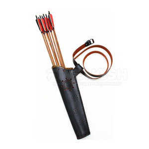 Arquero de cuero duradero de primera calidad hecho a mano con cinturón ajustable y soporte ligero para la espalda, equipo deportivo para exteriores - Product Image 2