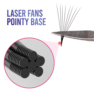 Plateaux de cils Charmlash en gros, cils russes pré-faits au laser de qualité supérieure, volume intense, base pointue, collés, 3D-20D - Product Image 1