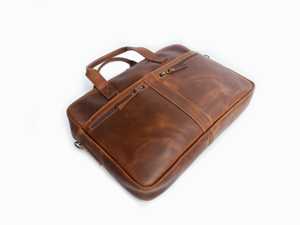Nouveautés : Sacoche d'ordinateur portable professionnelle moderne, grande capacité, imperméable, en cuir véritable, légère et portable - Product Image 2