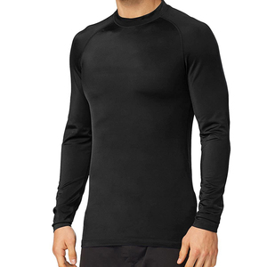 Custom <b>Men</b> Long Sleeve <b>Shirt</b> Blank Plain Black Crewneck <b>Compression</b> Workout T-<b>Shirt</b> Quick Dry Performance Sportswear Mock - Product Image 4