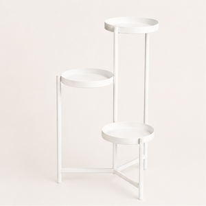 Support à plantes en métal à 3 niveaux au design élégant, style blanc, porte-pot de fleurs pour salon intérieur et balcon extérieur, décoration de jardin - Product Image 4