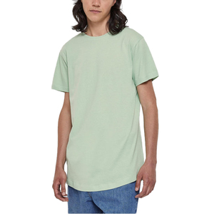 Camiseta de Manga Corta para Hombre, Cuello Redondo, Color Verde Menta, Corte Regular, Informal, Color Sólido, Algodón Jersey, Lisa - Product Image 1