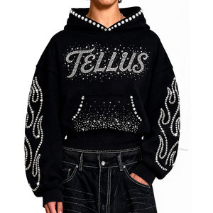 Sudadera con Capucha Personalizada para Hombre, con Pedrería, de Felpa, Corte Holgado, 100% Algodón, Transpirable y Cómoda, Estilo Urbano - Product Image 1