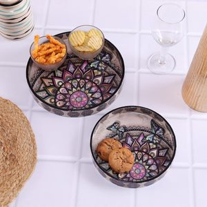 High Demanding Premium Mango Wooden <b>Tray</b> <b>Round</b> Serving <b>Tray</b> & Serveware Ideal for Gifting Home and Kitchen Breakfast Usage - Product Image 4