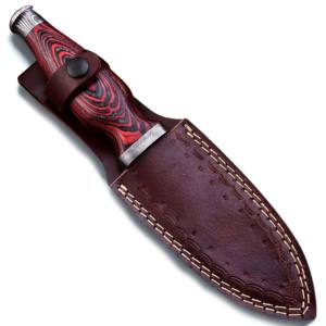 มีดใบมีดเหล็กดามัสกัสอเนกประสงค์สำหรับตั้งแคมป์ ใบมีดคมสองด้านแบบคงที่สำหรับกิจกรรมกลางแจ้ง - Product Image 4