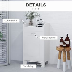 Cesto Portabiancheria da 31 Pollici Autoportante Bianco con Design Ribaltabile per Organizzazione Domestica e Bagno - Product Image 5