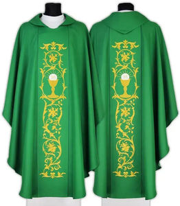 Robes de Chorale Unisexe Personnalisées OEM, Robes d'Église, Chasubles, Vêtements Liturgiques / Cape Verte Brodé - Product Image 3