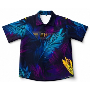 Camisas Hawaianas para Hombre, Diseño Personalizado, Estampado por Sublimación, Camisas con Estampado Floral Aloha para Playa, Camisas Transpirables de Popelina para Vacaciones Tropicales - Product Image 4