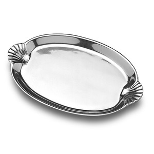 Luxury Polished Gold Brass <b>Mirror</b> Tray with Raised <b>Square</b> Handles Rectangular Decorative Metal Serving Platter - Product Image 6