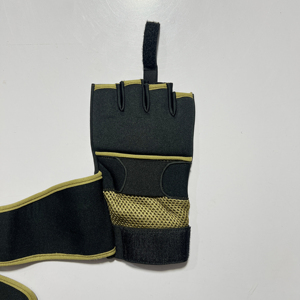 Gants de sport sans doigts avec support de poignet, gants de musculation respirants avec paume en maille alvéolée et languette de traction - Product Image 6