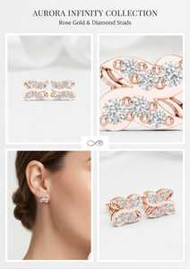 Pendientes de Diamantes Butterfly Lab, Pendientes de Diamantes con Baño de Oro Rosa para Mujer, Regalo de Boda - Product Image 3