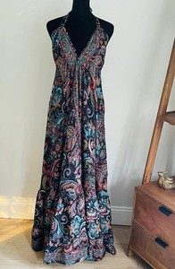 Robe longue en soie recyclée pour femmes, robe maxi florale, cadeau pour elle - Product Image 3