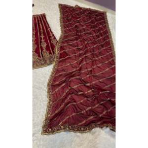 Vestido de noche de diseñador Lehenga elegante con secuencia Dori y Zari Trabajo para fiestas - Product Image 4