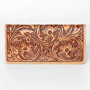 Nouveau Designer usiné à la main sculpture portefeuille femmes pochette coque de téléphone élégant portefeuille en cuir Multi utilisations portefeuille en cuir occidental - Product Image 2