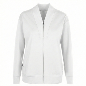 Blouse médicale pour femme en tricot extensible athlétique, col en V, fermeture éclair, design personnalisé, tailles et couleurs variées, vente en gros usine - Product Image 6