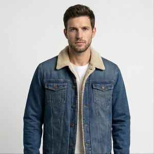 Chaqueta vaquera de invierno para hombre 2025, cálida, gruesa, Color personalizado, logotipo frontal, alta calidad, talla grande - Product Image 1