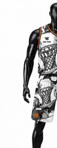 Shorts de basketball blancs pour femmes, sans manches, col rond, imprimé par sublimation, séchage rapide, Spandex/Nylon respirant, personnalisable pour équipe - Product Image 4