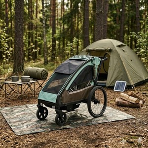 KS-200 Beach Cargo Trailer Family Adventures Aluminum Alloy Camping Kids Baby Stroller Single Seat Independent Suspension - Product Image 5