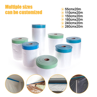 Rouleau polyvalent de film de protection en toile caoutchoutée, idéal pour les travaux de peinture, ruban de masquage en tissu PE blanc