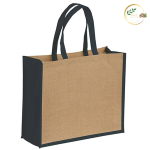 Sustainable Natural Jute Eco Shopper <b>Bag</b> with Custom Logo Printing for Retail Use - Product Image 2