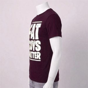 Camiseta gráfica de algodón para hombre Fat Guys Matter, corte regular, cuello redondo, manga corta, estampado de letras, informal, para verano - Product Image 3