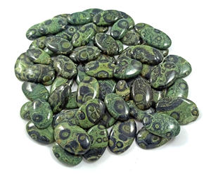 Piedra Preciosa Suelta de Jaspe Kambaba Natural, Jaspe Cocodrilo Orbicular Verde y Negro, Cabujón de Piedra Pulida para Joyería - Product Image 2
