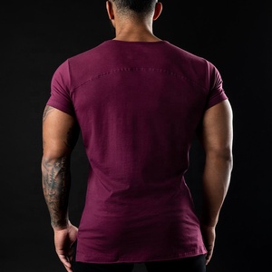 Wholesale Clothing Manufacturer Fashion T-Shirts Latest Design Custom Screen Printing Logo Long <b>back</b> Hem Round Neck T Shirts - Product Image 3