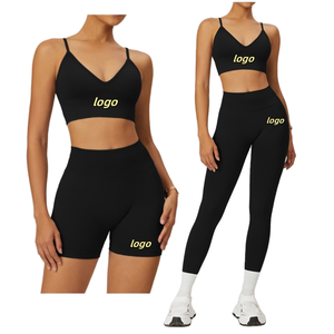 Shorts Deportivos de Alto Rendimiento para Mujer, Shorts de Gimnasio Lisos para Correr, Shorts de Yoga de Nailon para Mujer, Conjunto de Yoga de 2 Piezas - Product Image 6